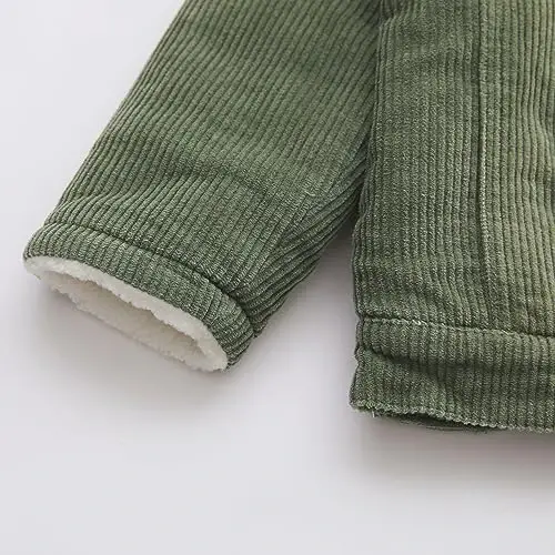 Morubut Toddler Boy Winter Thick Corduroy Coat Baby Boys Sherpa Lined Jacket Outwear - 6