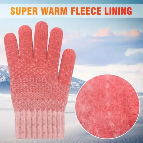 PKWEEN Winter Gloves for Toddler Kids - 3 Pairs Boys Girls Soft Warm Wool Lined Gloves Full Finger Children Knit Gloves - MODAZONE (1)