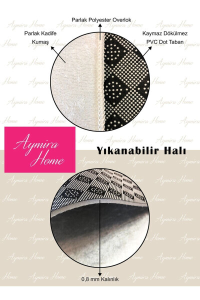 Dekoratif Dijital Baskılı Siyah Kaymaz Taban Eğitici Küçük Çocuk Seccade Namazlık 60 x 100 - Pembe - 17