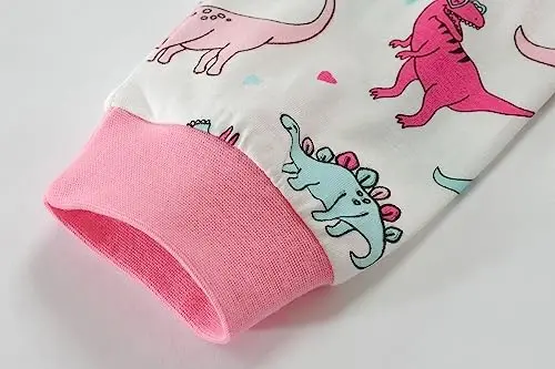 Little Hand Girls Pajamas Dinosaur Cotton Unicorn Pjs Jammies Fall Winter Long Sleeve Kids Sleepwear Sets for Size 2-7T - 7
