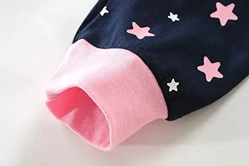 Küçük El Kız Çocuk Pijama Dinozor Pamuk Unicorn Pjs Jammies Sonbahar Kış Uzun Kollu Çocuk Uyku Giyim Setleri Boyut 2-7T için - 5