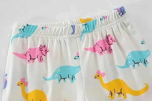 Little Hand Girls Pajamas Dinosaur Cotton Unicorn Pjs Jammies Fall Winter Long Sleeve Kids Sleepwear Sets for Size 2-7T - 5