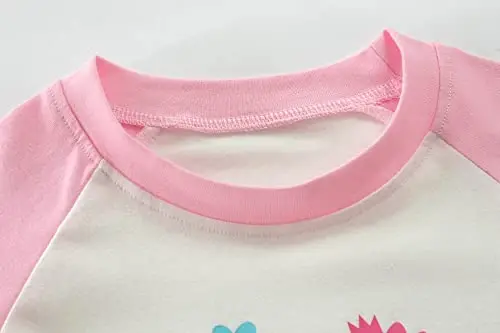 Little Hand Girls Pajamas Dinosaur Cotton Unicorn Pjs Jammies Fall Winter Long Sleeve Kids Sleepwear Sets for Size 2-7T - 6