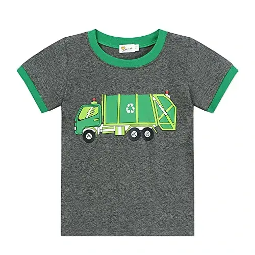 Little Boys Pajamas 100% Cotton Fire Truck Sleepwear Baby Boy 4 Pcs Summer Pjs Kids Short Sets Toddler Jammies Clothes - 4