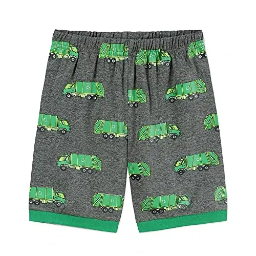 Little Boys Pajamas 100% Cotton Fire Truck Sleepwear Baby Boy 4 Pcs Summer Pjs Kids Short Sets Toddler Jammies Clothes - 5