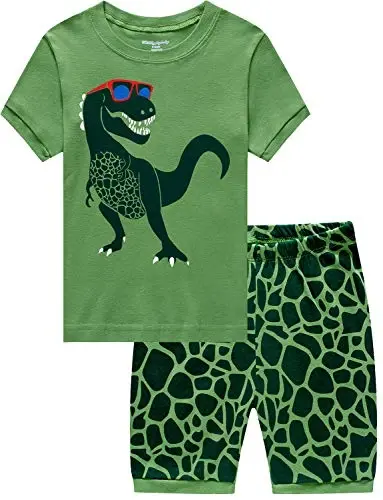 Toddler Boys Pajamas Short Sets Fire Truck Cotton 2 Piece Pjs Excavator Sleepwear Summer Clothes Kids Jammies Set Size 1-7T - 1