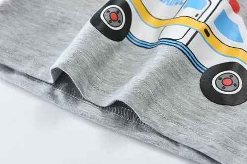 Toddler Boys Pajamas Short Sets Fire Truck Cotton 2 Piece Pjs Excavator Sleepwear Summer Clothes Kids Jammies Set Size 1-7T - 4