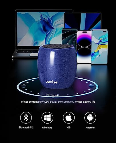 Küçük Hoparlör, 360° HD Stereo Ses ve Güçlü Baslı Bluetooth Hoparlör, Dahili Mikrofonlu Mini Hoparlör, Eller Serbest Arama, Yürüyüş, Bisiklet, Araba veya Seyahat için Taşınabilir Hoparlör, Erkekler, Kadınlar için İdeal Hediye - 2