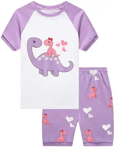 CM-Kid Little Girls Pajamas Short Sleeve 100% Cotton Toddler Pjs Mermaid Sleepwear Unicorn Pajama Summer Clothes Sets 1-7T - CM-KID