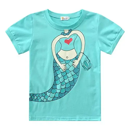 Little Girls Pajamas Short Sleeve 100% Cotton Toddler Pjs Mermaid Sleepwear Unicorn Pajama Summer Clothes Sets 1-7T - 3