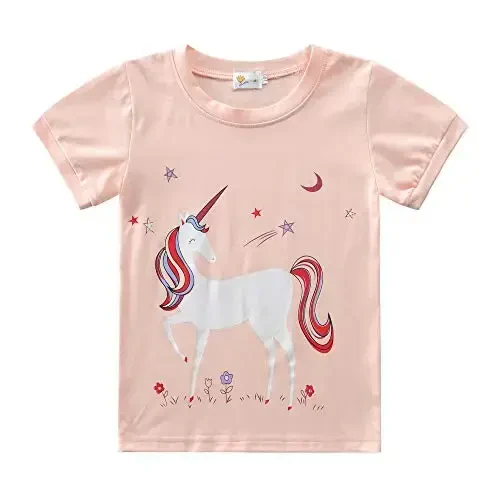 Little Girls Pajamas Short Sleeve 100% Cotton Toddler Pjs Mermaid Sleepwear Unicorn Pajama Summer Clothes Sets 1-7T - 3