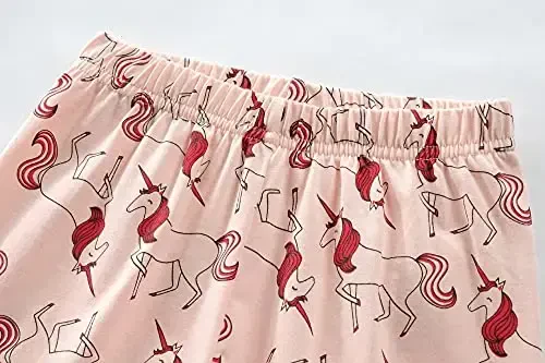 Little Girls Pajamas Short Sleeve 100% Cotton Toddler Pjs Mermaid Sleepwear Unicorn Pajama Summer Clothes Sets 1-7T - 6