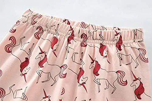 Little Girls Pajamas Short Sleeve 100% Cotton Toddler Pjs Mermaid Sleepwear Unicorn Pajama Summer Clothes Sets 1-7T - 6