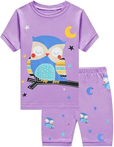 CM-Kid Little Girls Pajamas Short Sleeve 100% Cotton Toddler Pjs Mermaid Sleepwear Unicorn Pajama Summer Clothes Sets 1-7T - CM-KID