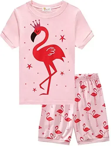 Little Girls Pajamas Short Sleeve 100% Cotton Toddler Pjs Mermaid Sleepwear Unicorn Pajama Summer Clothes Sets 1-7T 