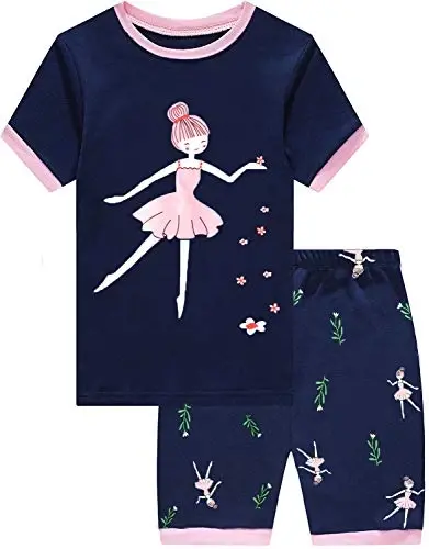 Little Girls Pajamas Short Sleeve 100% Cotton Toddler Pjs Mermaid Sleepwear Unicorn Pajama Summer Clothes Sets 1-7T - 1