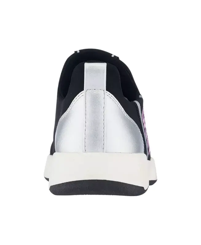 Toddler Girls Maddie Stripe Slip-On Padded Sneakers - Black, Pink - 3