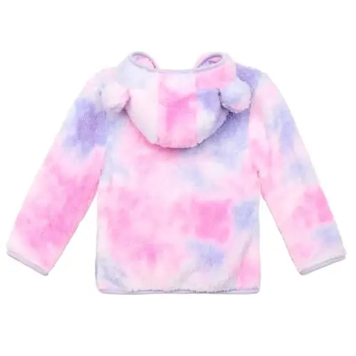 Toddler Girls Boys Fleece Hoody Jacket Zip Up Teddy Coat Warm Winter Outwear - 2
