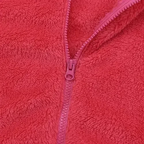 Toddler Girls Boys Fleece Hoody Jacket Zip Up Teddy Coat Warm Winter Outwear - 5