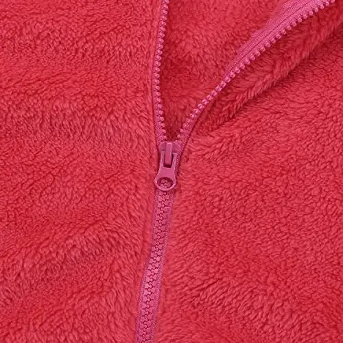 Toddler Girls Boys Fleece Hoody Jacket Zip Up Teddy Coat Warm Winter Outwear - 5