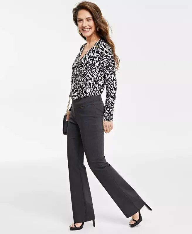 Petite Mid-Rise Bootcut Pants, Petite & Petite Short, Created for Modazone - 2