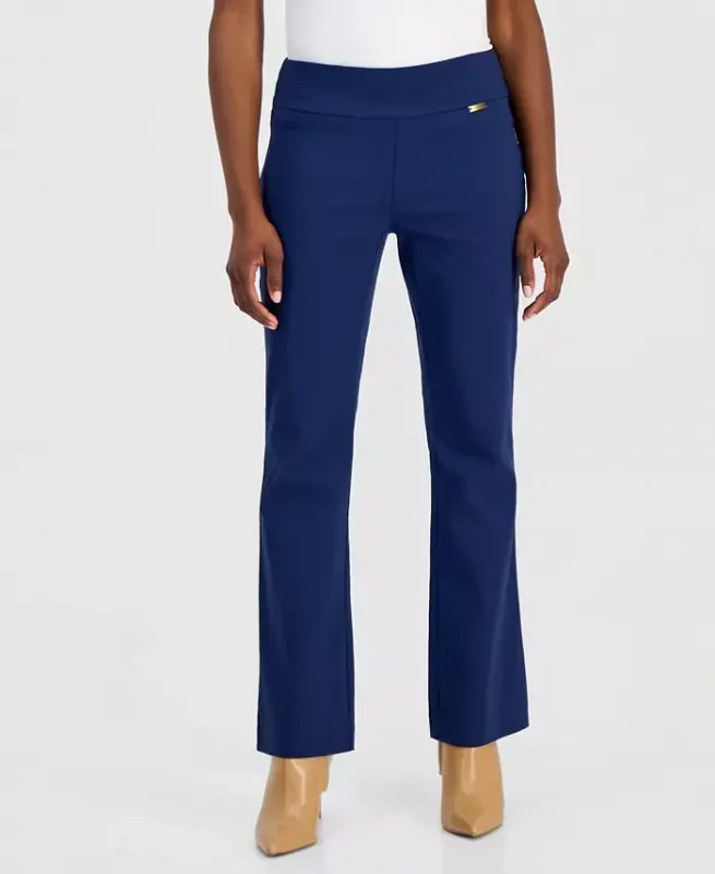 Petite Mid-Rise Bootcut Pants, Petite & Petite Short, Created for Modazone - Indigo Sea - 2