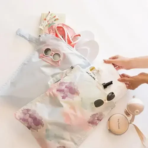 Tiny Twinkle Mess-Proof Waterproof Wet Dry Bag | 2-Pack Reusable Wet Bags for Swimsuits & Baby Clothes | Leakproof Wet Bag for Travel & Diaper Changes for Baby (Cotton Candy) - 3