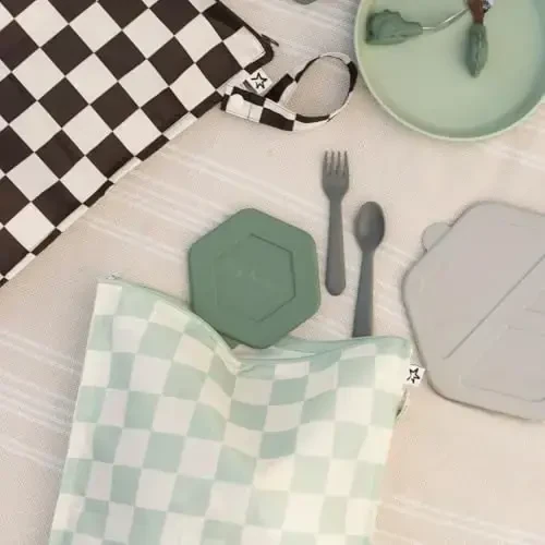 Tiny Twinkle Wet Dry Bag – 2 Pack Reusable Waterproof & Mess Proof Wet Bags for Swimsuits & Travel, Baby Towels & Beach Essentials,a Diaper Bag Must-Have(Unisex Checkers) - 2