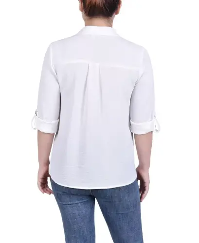 Petite Roll Tab Blouse - NY COLLECTION (1)