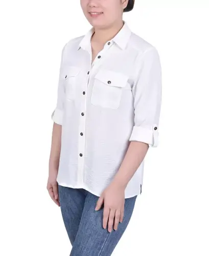 Küçük Rulo Sekmeli Bluz - 3