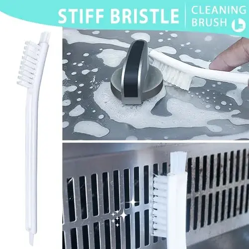 Small Cleaning Brushes Set, 4 pcs Crevice Household Cleaning Tool for Window Track Groove Sliding Door Bottle Gaps Humidifier Baseboard, Tiny Detail Scrub Cleaner Tool Gadget Kitchen Bathroom Set - 5