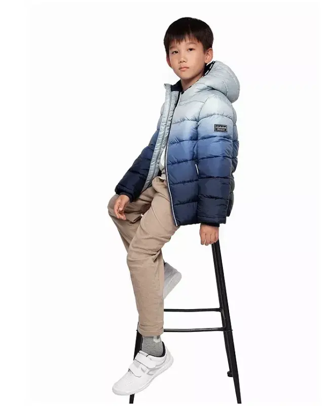 Big Boys Heavyweight Puffer Jacket Coat - Midnight ombre - 5
