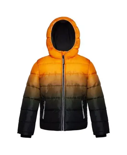 Big Boys Heavyweight Puffer Jacket Coat - Amber Orange 