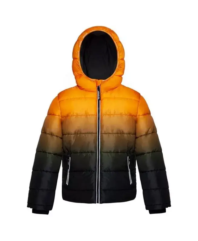Küçük ve Büyük Çocuklar'ın Ağırlık Katmanlı Puffer Ceket Paltosu-Amber Turuncu - 1