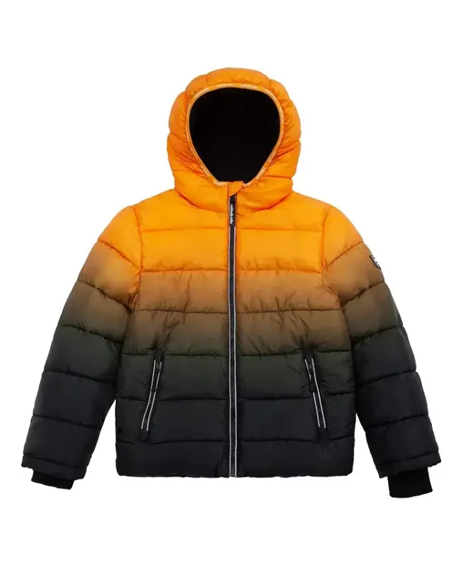 Küçük ve Büyük Çocuklar'ın Ağırlık Katmanlı Puffer Ceket Paltosu-Amber Turuncu - 4