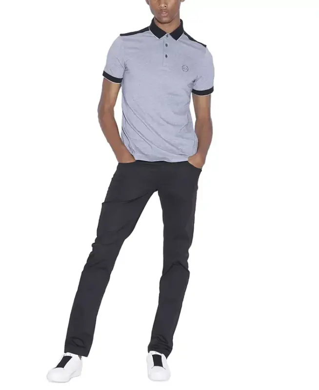 Men's Accent Small Circle Logo Polo Shirt - Black - 4