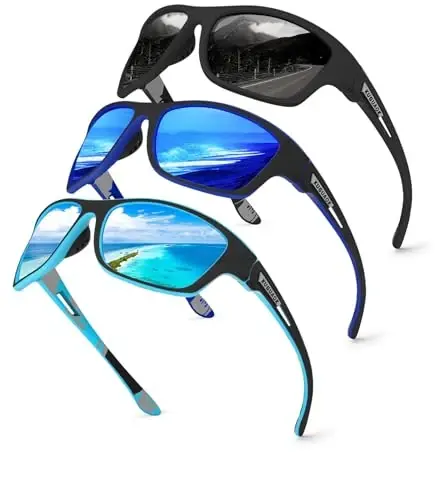 KUGUAOK Polarized Sports Sunglasses for Men Driving Cycling Fishing Sun Glasses 100% UV Protection Goggles - 1