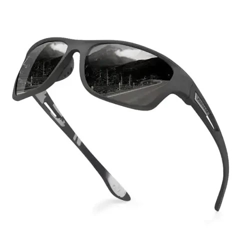 KUGUAOK Polarized Sports Sunglasses for Men Driving Cycling Fishing Sun Glasses 100% UV Protection Goggles 
