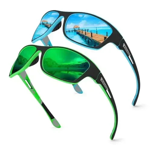 KUGUAOK Polarized Sports Sunglasses for Men Driving Cycling Fishing Sun Glasses 100% UV Protection Goggles 