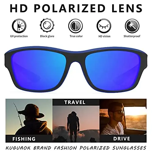 KUGUAOK Polarized Sports Sunglasses for Men Driving Cycling Fishing Sun Glasses 100% UV Protection Goggles - KUGUAOK (1)