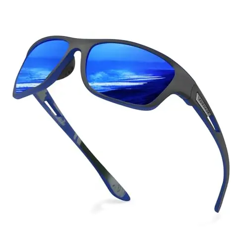 KUGUAOK Polarized Sports Sunglasses for Men Driving Cycling Fishing Sun Glasses 100% UV Protection Goggles - KUGUAOK