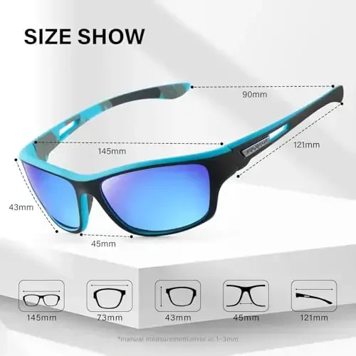 KUGUAOK Polarized Sports Sunglasses for Men Driving Cycling Fishing Sun Glasses 100% UV Protection Goggles - 6