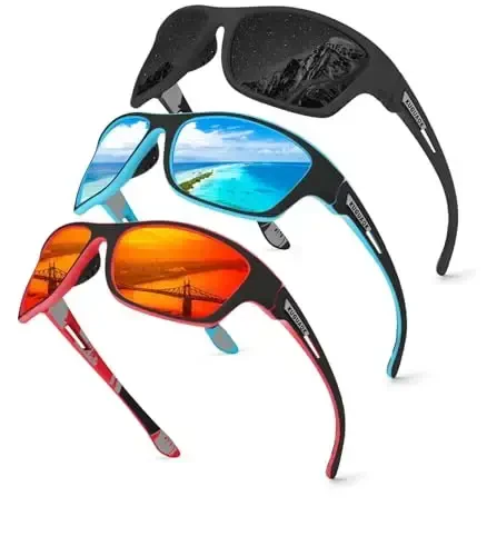 KUGUAOK Polarized Sports Sunglasses for Men Driving Cycling Fishing Sun Glasses 100% UV Protection Goggles 