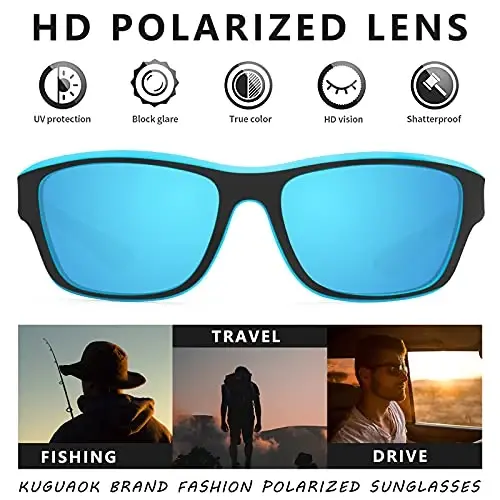 KUGUAOK Polarized Sports Sunglasses for Men Driving Cycling Fishing Sun Glasses 100% UV Protection Goggles - KUGUAOK (1)
