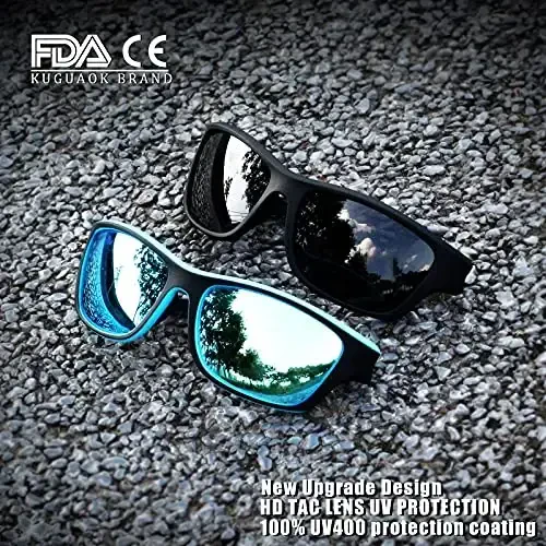 KUGUAOK Polarized Sports Sunglasses for Men Driving Cycling Fishing Sun Glasses 100% UV Protection Goggles - 10