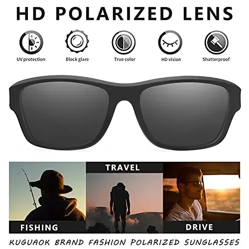 KUGUAOK Polarized Sports Sunglasses for Men Driving Cycling Fishing Sun Glasses 100% UV Protection Goggles - 3