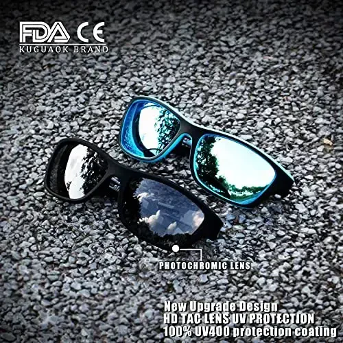 KUGUAOK Polarized Sports Sunglasses for Men Driving Cycling Fishing Sun Glasses 100% UV Protection Goggles - 3