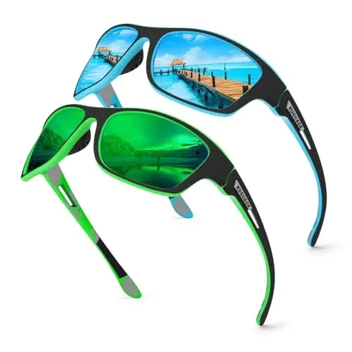 KUGUAOK Polarized Sports Sunglasses for Men Driving Cycling Fishing Sun Glasses 100% UV Protection Goggles 