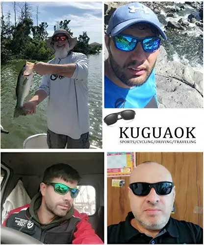 KUGUAOK Polarized Sports Sunglasses for Men Driving Cycling Fishing Sun Glasses 100% UV Protection Goggles - 5