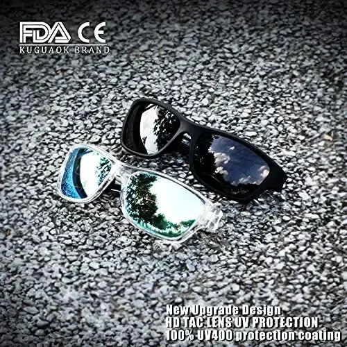 KUGUAOK Поляризованные спортивные солнцезащитные очки для мужчин Вождение Велоспорт Рыбалка Солнцезащитные очки 100% защита от ультрафиолета Очки - 4